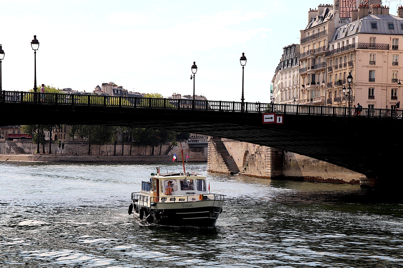 boat, seine river, water